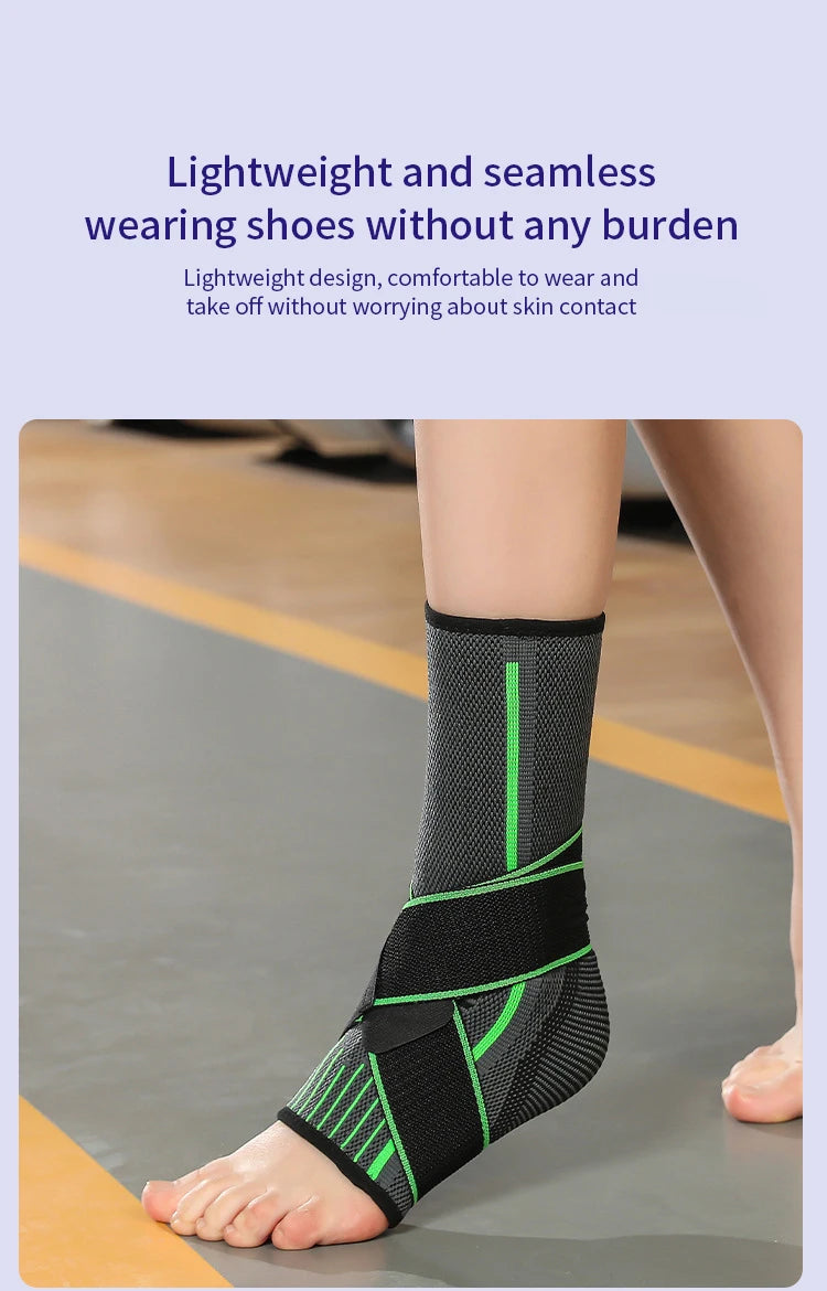 Adjustable Ankle Support Compression Ankle Brace Protector for Running Soccer Basketball Nylon Knitted Bandage Ankle Strap