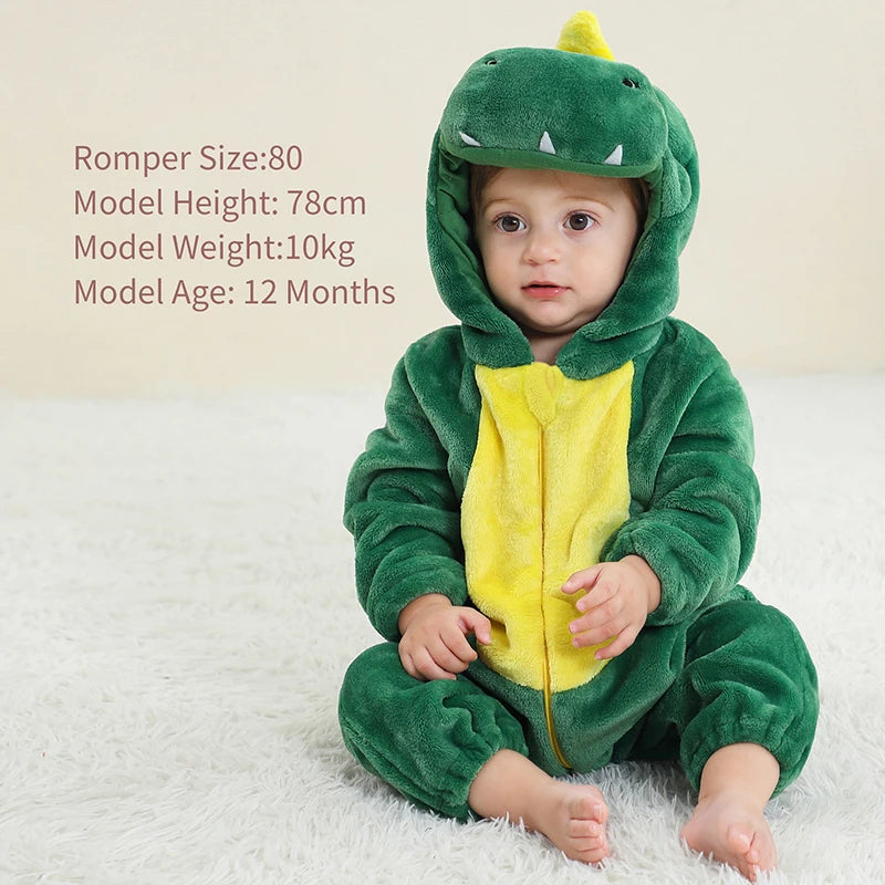 MICHLEY NEW Halloween Blue Dragon Baby Rompers Winter Costume Clothes Cartoon Jumpsuit Bodysuits Overall For Girl Boy Bebe 2-36M