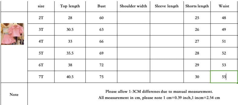 Girls Clothes Sets Summer Short Sleeve Shirt+Shorts Fashion Korean Children Clothing Two Piece Set Kids Casual Outfits 2-7Yrs