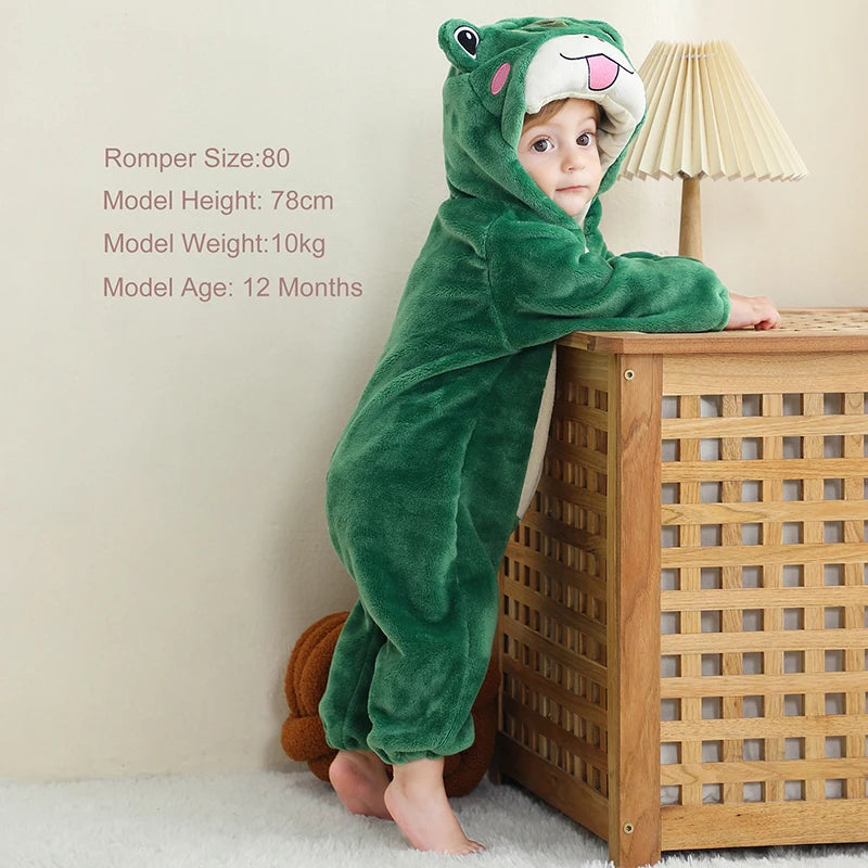 MICHLEY NEW Halloween Blue Dragon Baby Rompers Winter Costume Clothes Cartoon Jumpsuit Bodysuits Overall For Girl Boy Bebe 2-36M