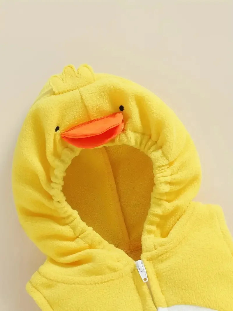 Umorden 0-18M Unisex Baby Yellow Little Chick Costume Hoodie Bodysuit Romper Stocking 2pcs/set Sleeveless Halloween Purim
