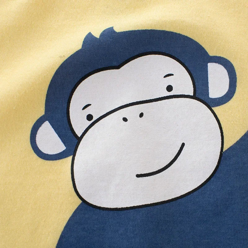 2024 Summer Kids Clothes Boys Girls Short Sleeve T-shirt Tops Children Dog Lion Giraffe Cartoon Animal Cotton Print T Shirt Tees