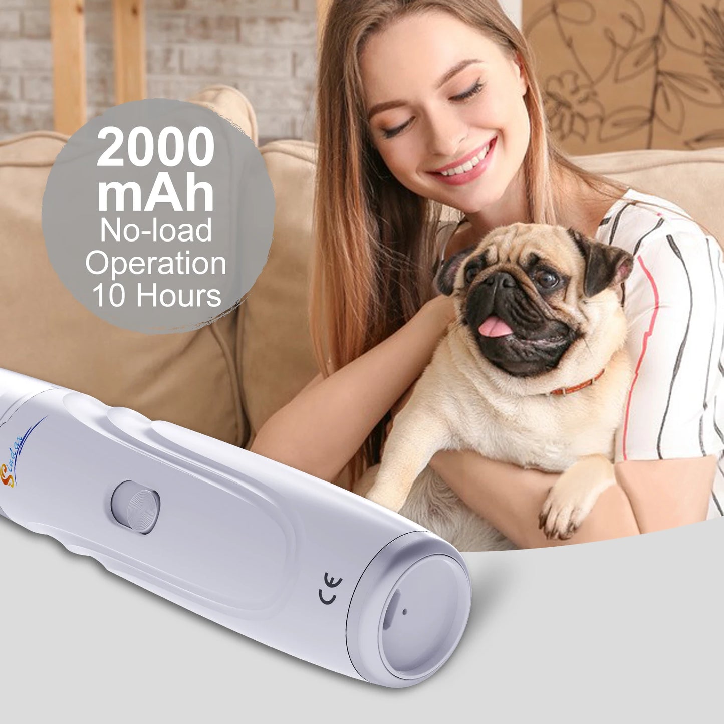 Dog Nail Grinder USB Rechargeable Electric Pet Nail Grinder & Trimmer Painless Lime For Dog Nails Quiet 2-Speed Pets Nail File