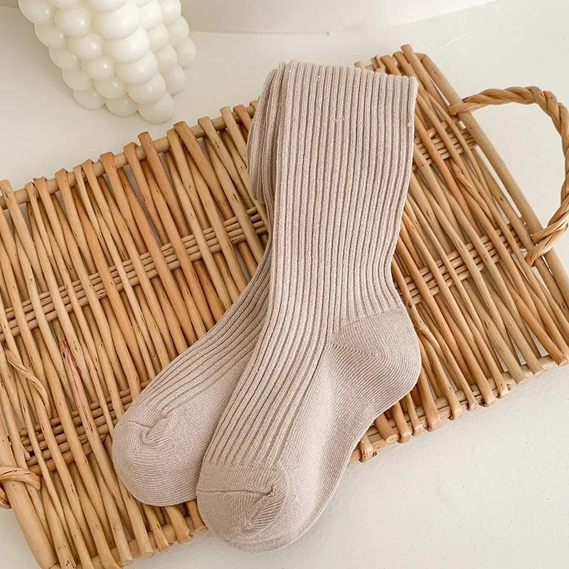 Baby Boys Girls School Student Uniform Pantyhose Pants Striped Leggings Tights Solid Stretch Kids Children Knitting Trousers