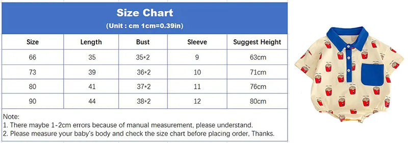 Baby Summer Rompers for Girls Boys Cute Printed Toddler One-Piece Jumpsuit Fashion Korean Infant Overalls Clothing 0-2 Years