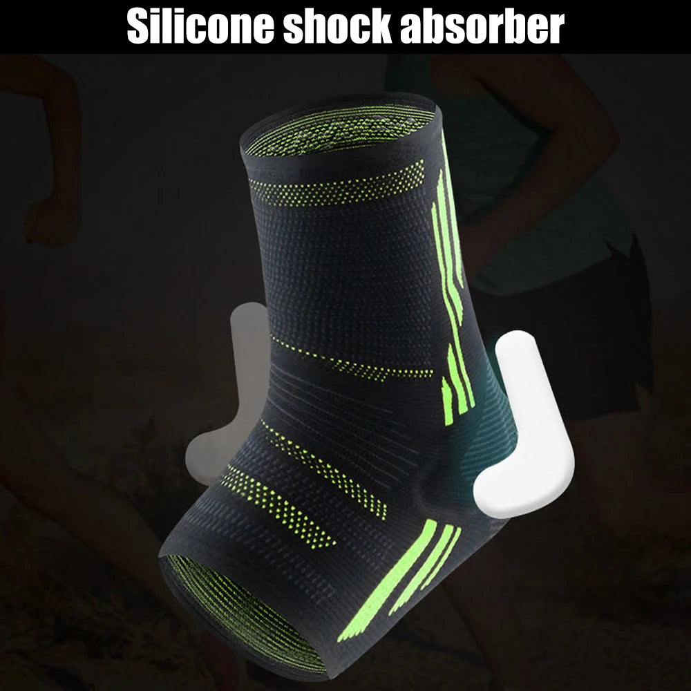 1Pcs Ankle Compression Sleeve for Women/Men,Ankle Brace with Silicone Gel, Toeless Compression Sock for Arch & Heel Pain Relief