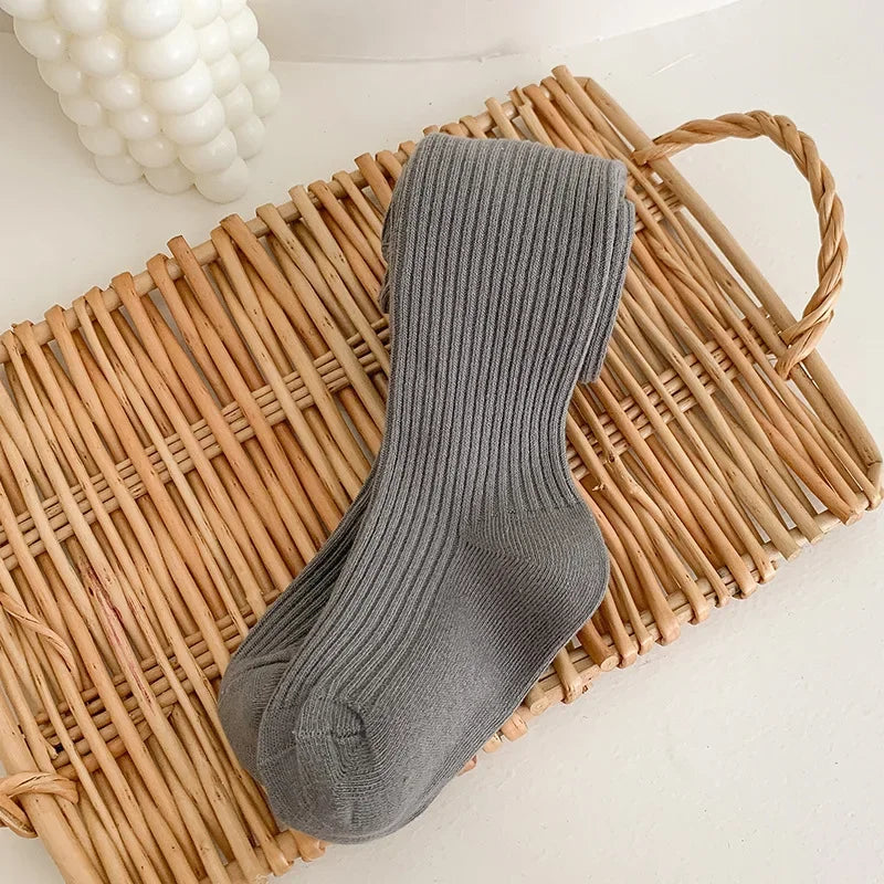 Baby Boys Girls School Student Uniform Pantyhose Pants Striped Leggings Tights Solid Stretch Kids Children Knitting Trousers