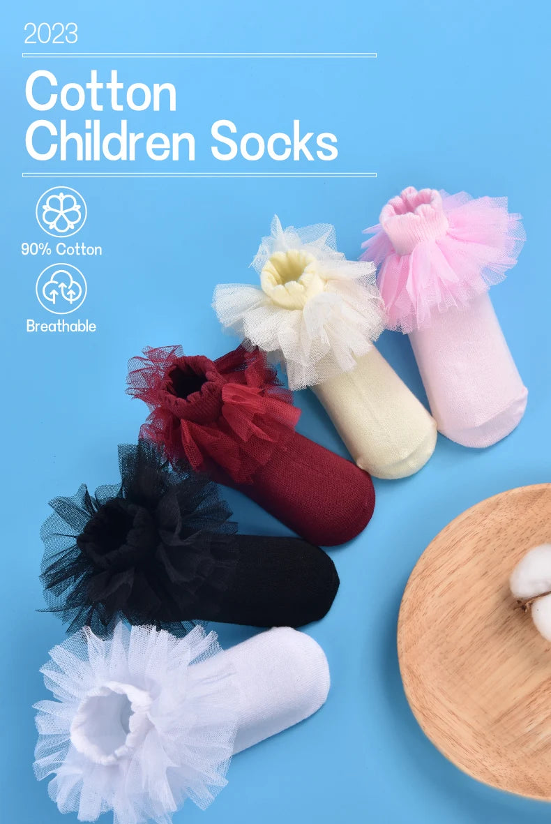 Girls Socks Lace Princess Socks Ruffle Princess Dress Lace Socks For newborns/babies/toddlers/little Girls