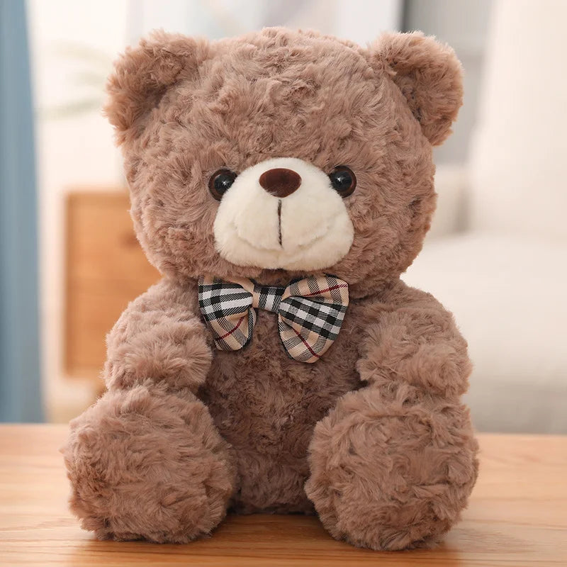 25/35CM Kawaii Teddy Bear Plush Pillow Toys Lovely Bow-Knot Bears Toys Stuffed Soft Animal Dolls Xmas Valentine Gift