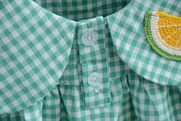 Summer Clothing Sets Baby Girl Cute Fruit Cotton Girls Plaid Sweet Princess 2pcs Suit Children's Clothing Kids Vestidos