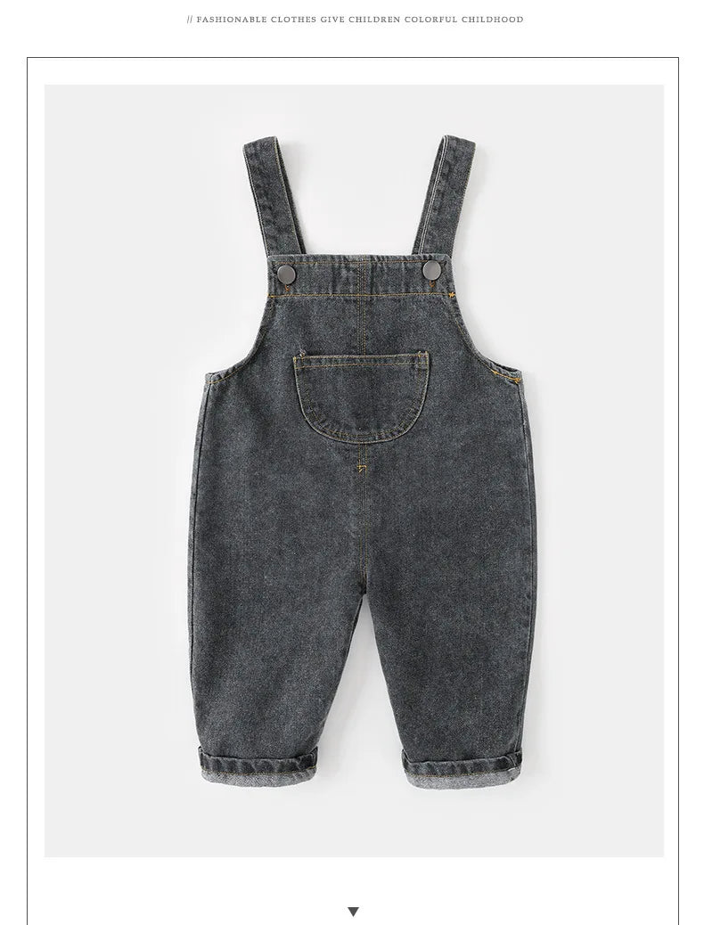 MILANCEL New Arrival Children Clothes Baby Girls Boys Overalls Solid Brief Style Toddler Denim Overol Jumpsuits