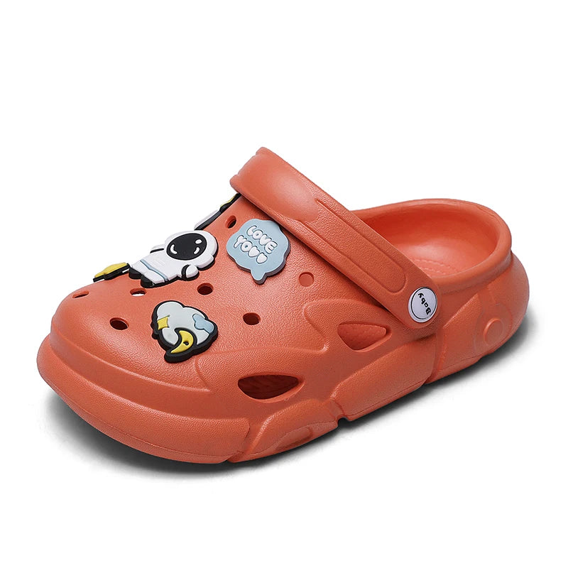 2023 New Girls Clogs Children Sandals 6-12 Years Kids Casual Summer Shoes Sports Soft Thick Sole Slippers for Girl