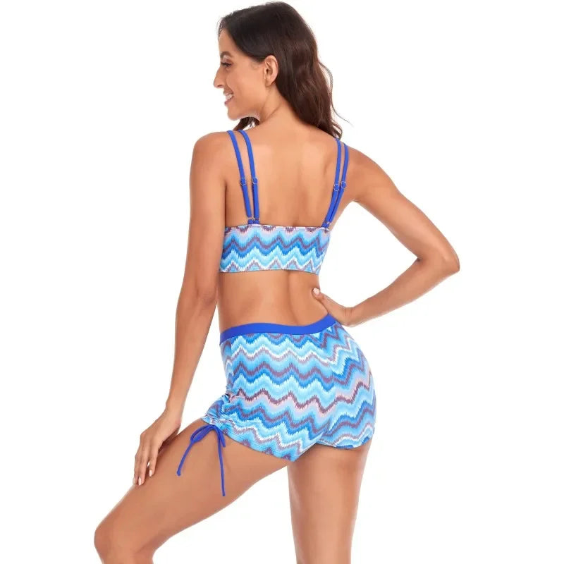 VYLYNK Women Tankini Set Sweet and Chic Printed Two-Piece Bikini Swimsuit for Summer Stylish Ladies Swimwear in Set of 2 Pieces
