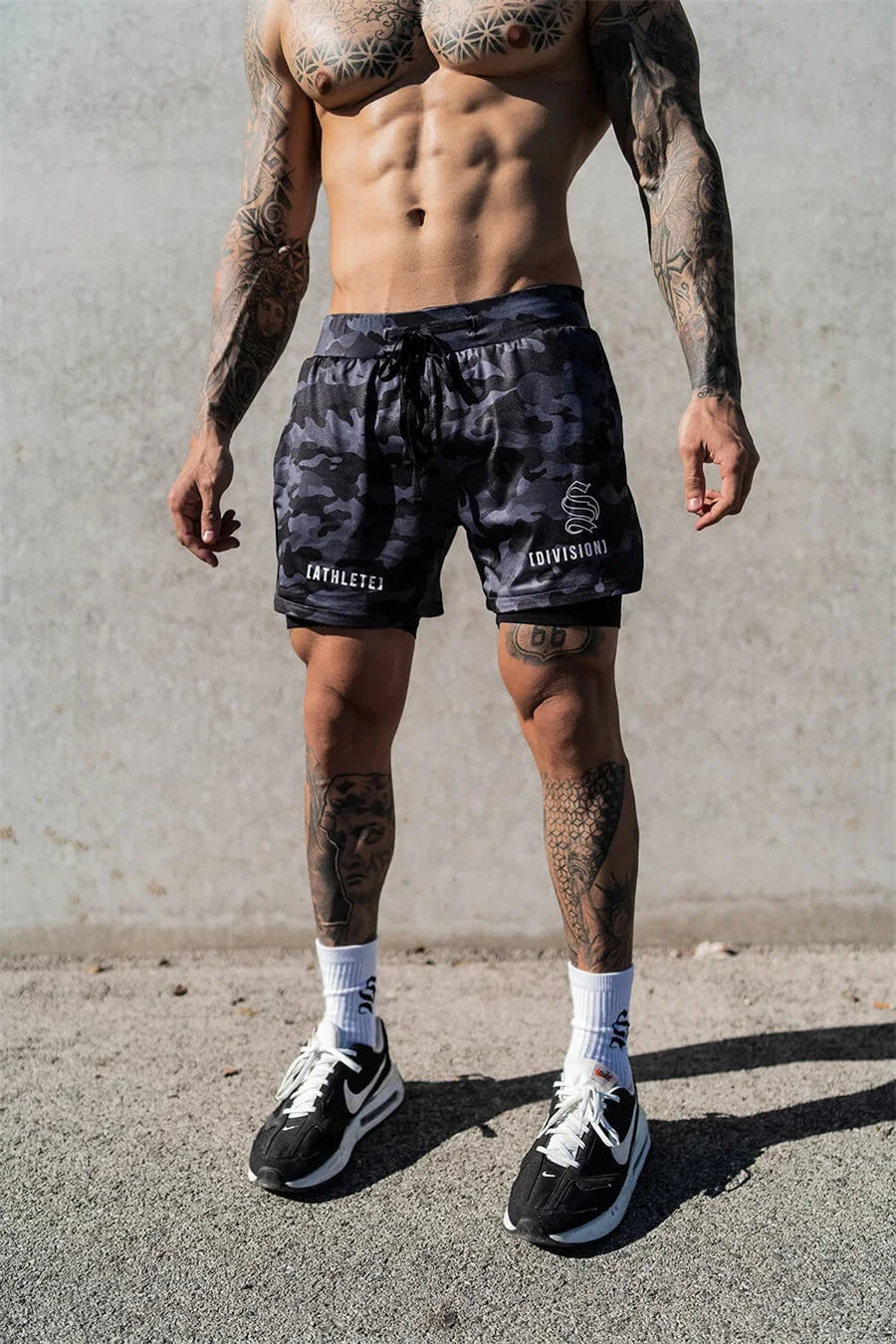 NEW 2 IN 1 Sport Running Casual Breathable Shorts Men Double-deck Jogging Quick Dry GYM Shorts Fitness Workout Men Shorts