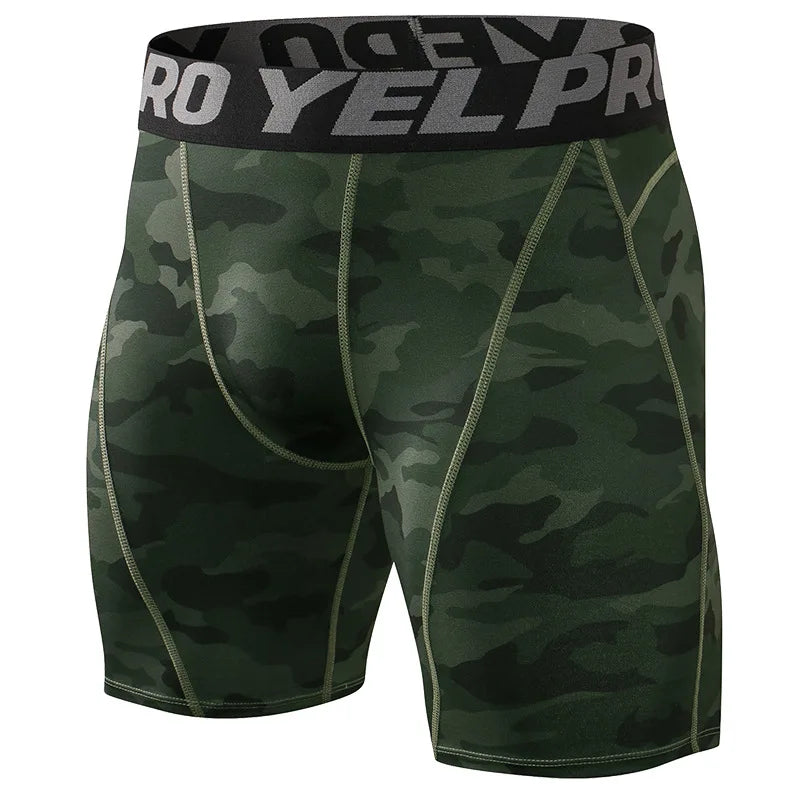 Men Fitness Compression Shorts Running Training Sport Shorts Tight Breathable Quick-drying Stretch Shorts Letter Belt Gym Shorts