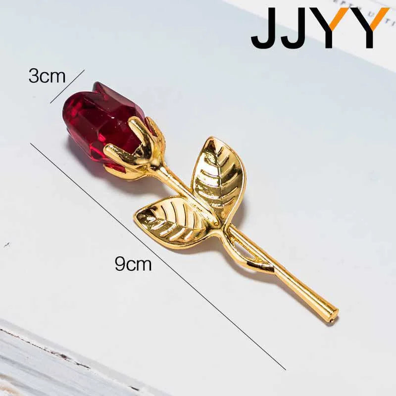 Valentines Day Gift Crystal Glass Rose Flower Figurines Craft Favors Lovers Gift Souvenir Wedding Decoration Ornaments Gift Box