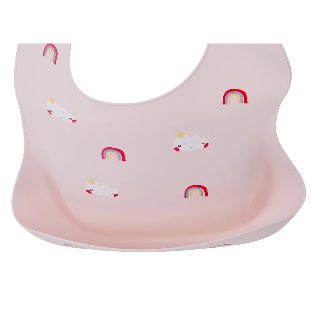 Baby Bib Waterproof Soft Silicone Scarf Summer Cute Cherry Print Adjustable Bibs Burp Cloths Baby Feeding Aprons Kids Eating