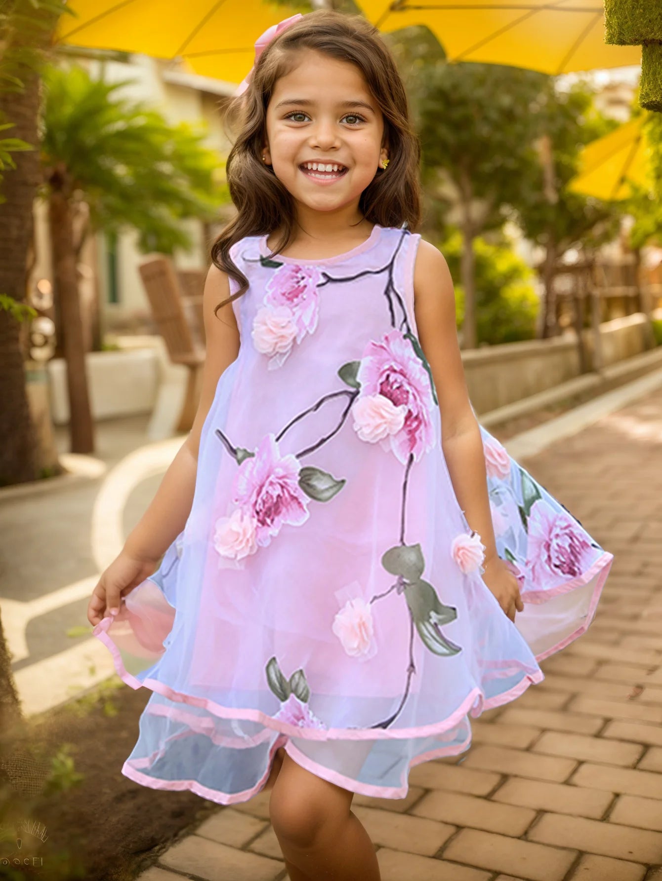 Bohemian Summer Girls Flower Dress Kids Girl Beach Dresses Chiffon Kids Dresses Floral Teenager Girls Clothes 6 8 10 12 14 Year