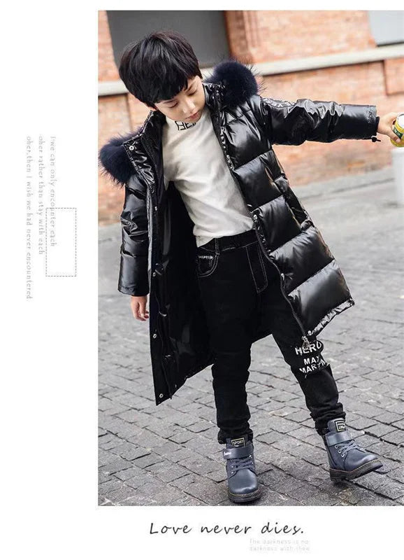 Boys Down Jacket Coat Overcoat Cotton 2023 Lovey Warm Thicken Winter Plus Size Children's Clothing