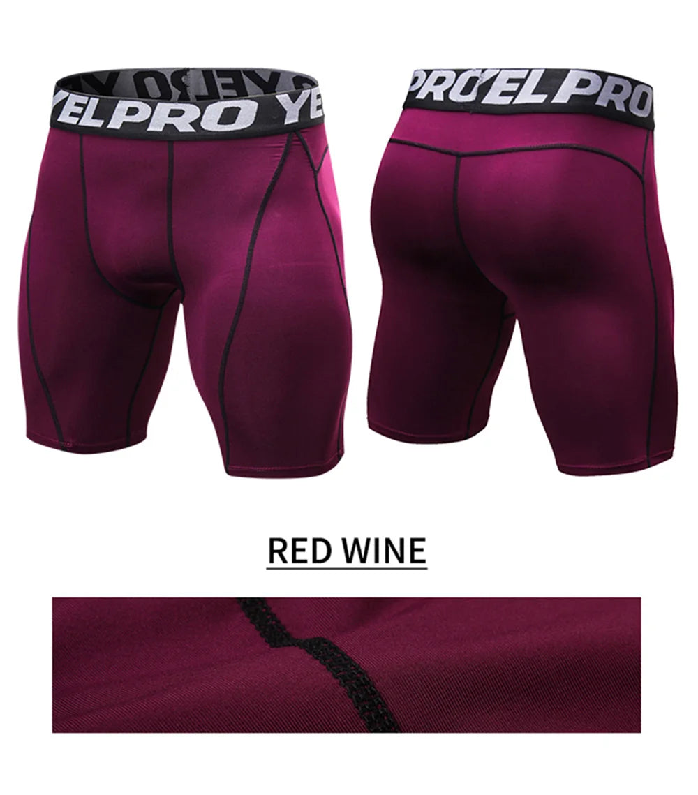 Men Fitness Compression Shorts Running Training Sport Shorts Tight Breathable Quick-drying Stretch Shorts Letter Belt Gym Shorts