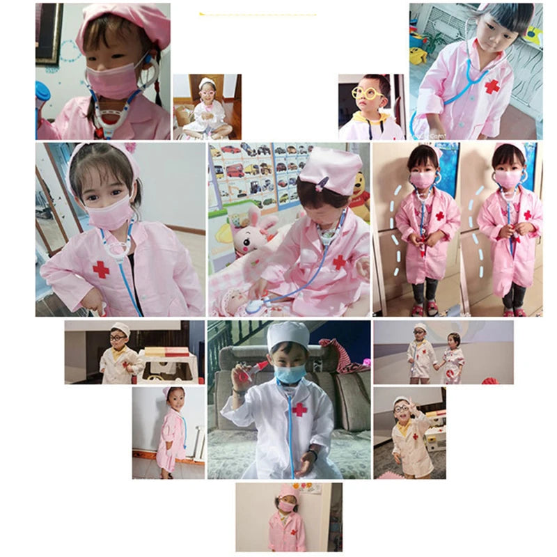 Kids Cosplay Clothes Boys Girls Doctor Nurse Uniforms Fancy toddler Christmas Xmas Role Play Costumes Party Wear doctor gown