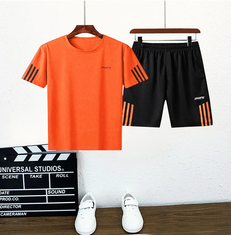Children Boy & Girl Quick Dry Badminton Clothes Uniform Kid Tennis Jerseys Short Sleeve Tshirt Top and Shorts 2pcs Tracksuit