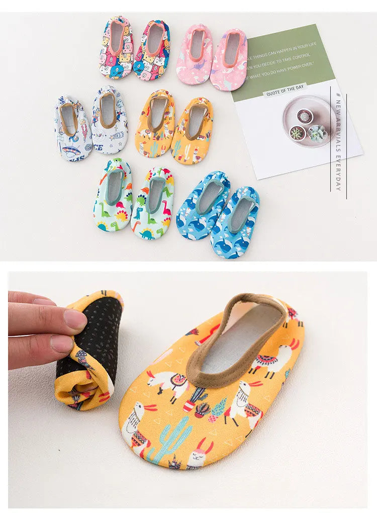 Children Swimming Surf Sports Sneakers Summer Boy Girl Non-Slip Aqua Swim Socks Baby Kids Cartoon Animal Pool Beach Water Shoes