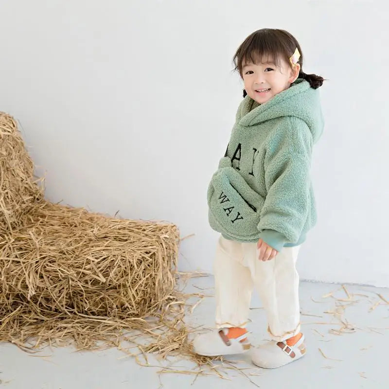 2-9 Year Kids Girls Boys Hoodies Sweatshirt Autumn Winter Warm Fleece Top Fashion Long Sleeve Pullover Sweater Children Clothing