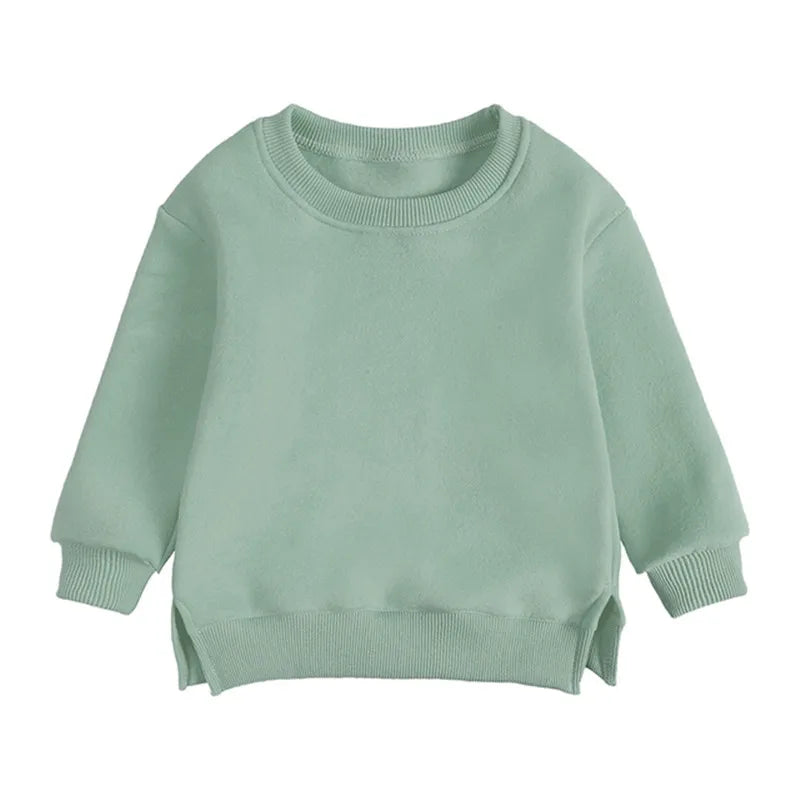 Autumn Winter Essential Baby Boys Girls Children's Clothing Warm Fleece Outerwear Solid Sweatshirt Tops for Kids Jacket Pullover
