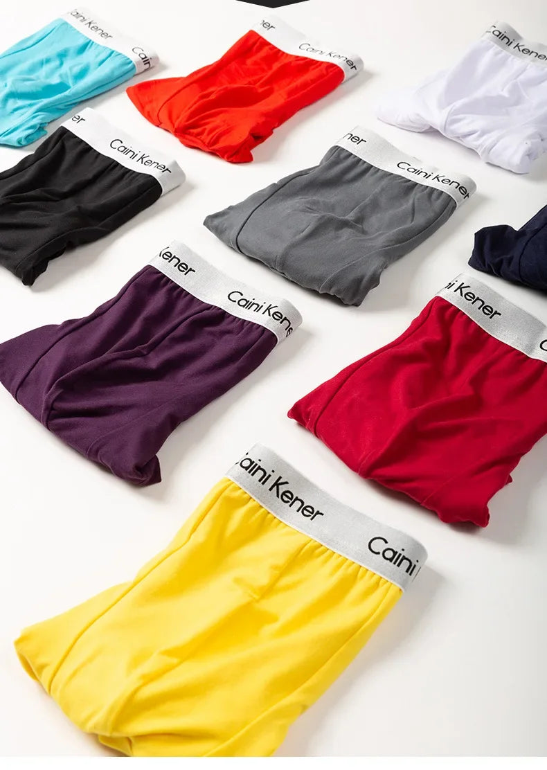 4Pcs/Lot Men's Underwear Fashion Boxer Solid Color Sexy Men's Boxer Shorts Comfortable Breathable Hip Lift Underwear for Men