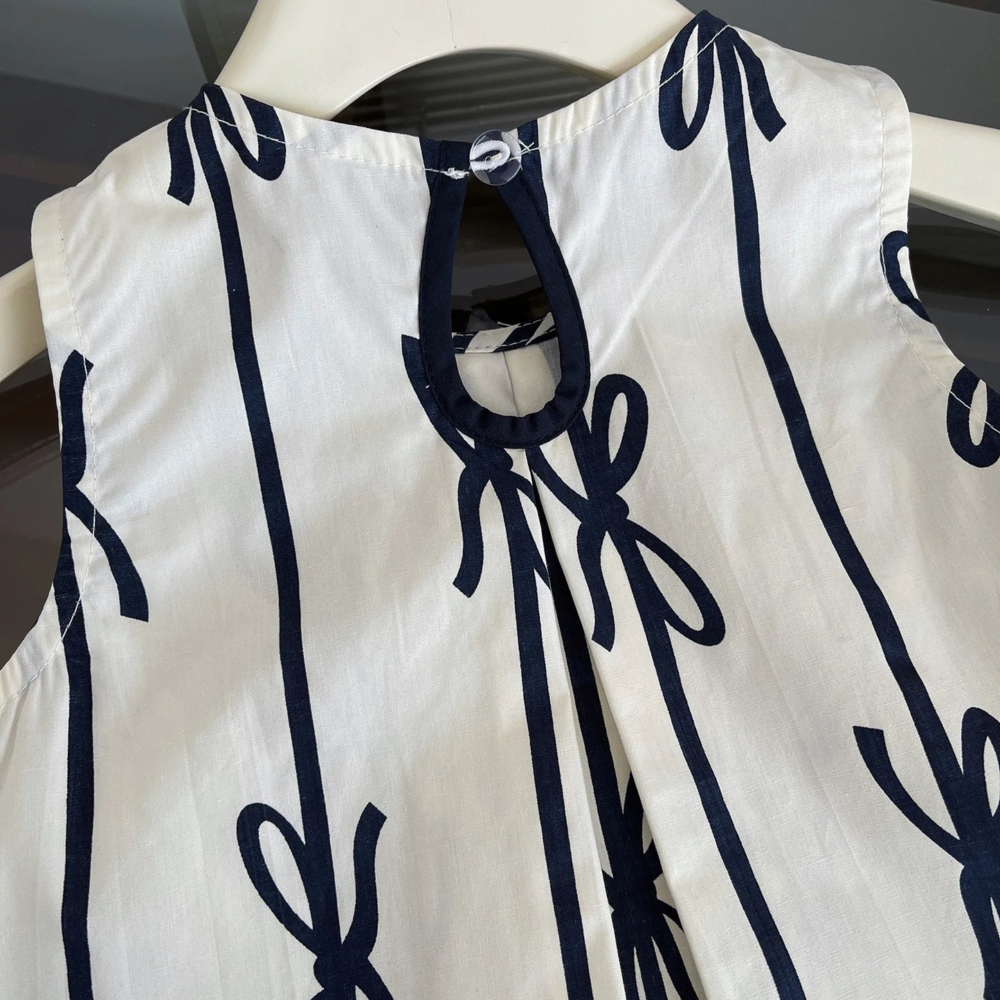 Children's Clothing Sets Bow Print Sleeveless Top + Wide-leg Pants 2pcs Kids Clothes for Girls Set 2 To 7 Years Outfit Set
