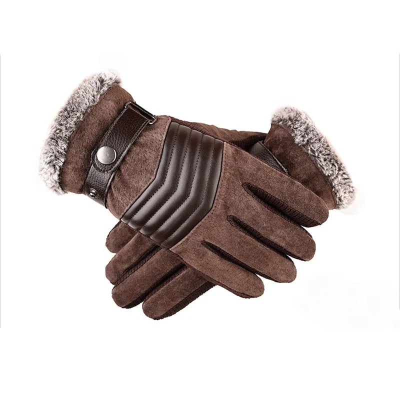 Touch Screen Winter Warm Men's Gloves Genuine Leather Casual Gloves Mittens for Men Outdoor Sport Full Finger Glove