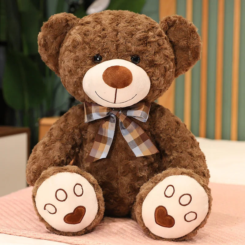 25/35CM Kawaii Teddy Bear Plush Pillow Toys Lovely Bow-Knot Bears Toys Stuffed Soft Animal Dolls Xmas Valentine Gift