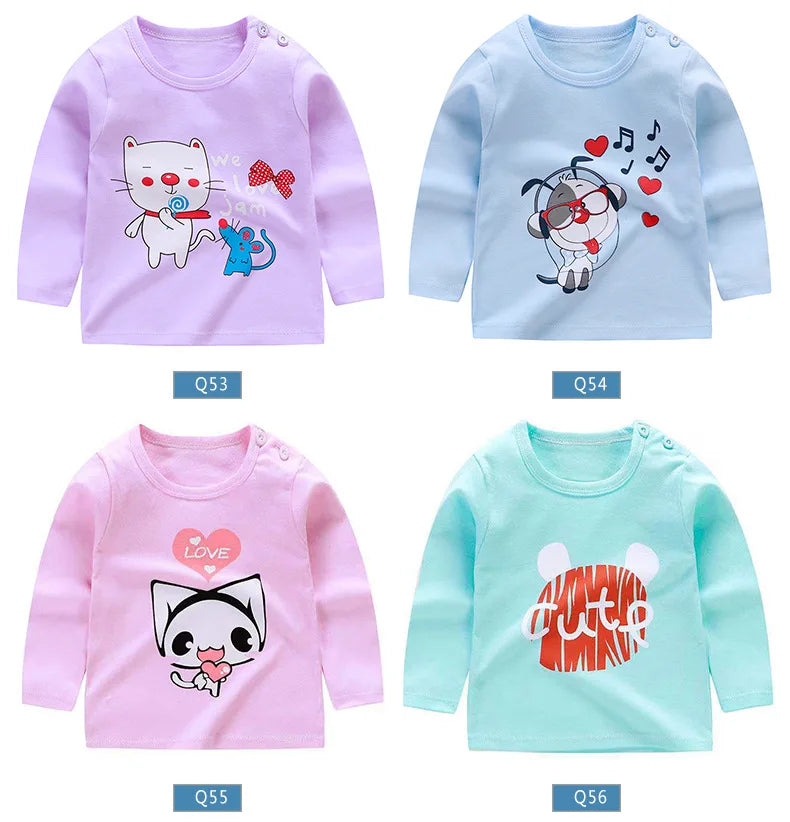 Children's Clothing Boys Girls T-Shirt kids clothes Cartoon Tops Long Sleeve Baby Clothing Autumn Winter Cotton Print Sweatshirt