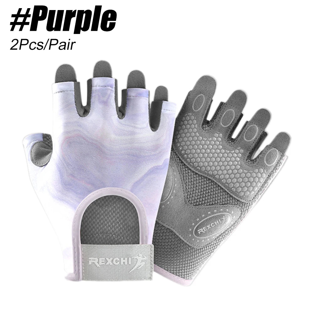 1Pair Workout Gloves Men Women Gym Lifting Fitness Climbing Exercises Work Out Wrist Belt Shock Absorb Foam Pad Palm Crossfit