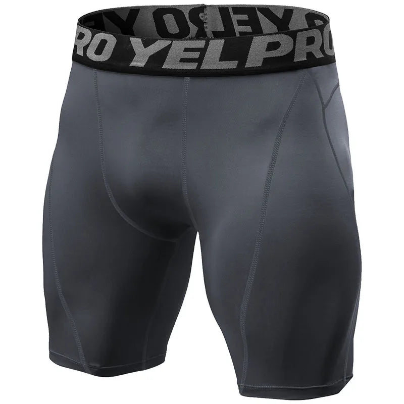 Men Fitness Compression Shorts Running Training Sport Shorts Tight Breathable Quick-drying Stretch Shorts Letter Belt Gym Shorts