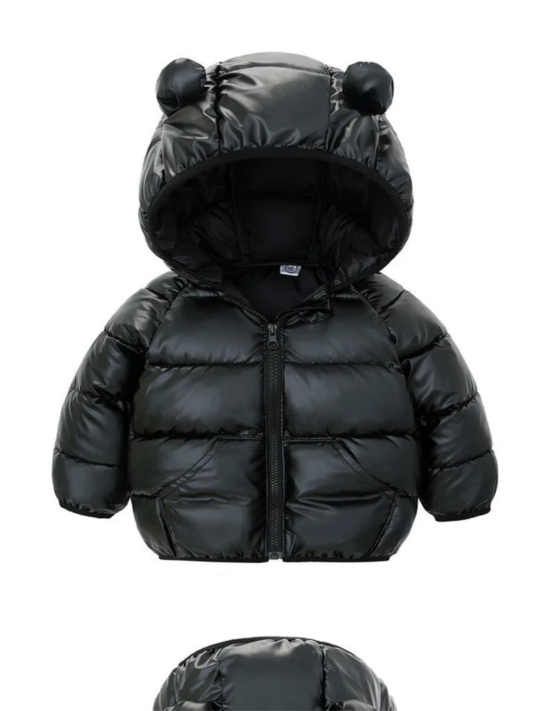 Autumn Winter Baby Girls Boys Jacket Children Cute Ears Hooded Down Coat Toddler Long Sleeve Clothes Kids Windproof Outerwear
