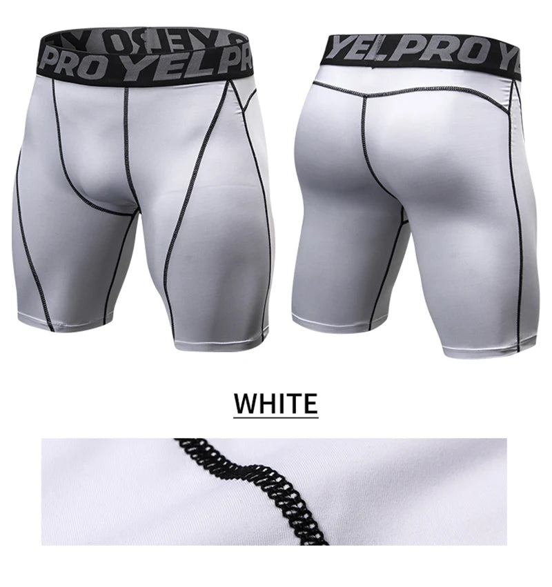 Men Fitness Compression Shorts Running Training Sport Shorts Tight Breathable Quick-drying Stretch Shorts Letter Belt Gym Shorts