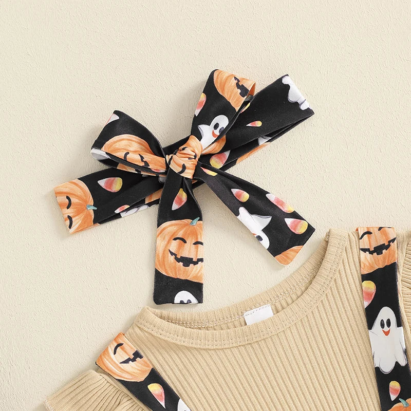 2024-05-23 Lioraitiin Baby Girls Halloween Jumpsuits Pumpkin Print Long Sleeve Romper and Cute Headband Set for Infant Outfits