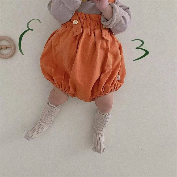 Baby Halloween Costumes Pumpkin Lantern Suspender Short Pants Hat 2pcs Sets Toddler Boys Girls jack-o'-lantern Outfits