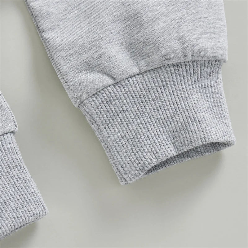 1-5 Years Kid Boys Girls 2Pcs Tracksuit Suits Fall Baby Plush Cartoon Bear Long Sleeves Sweatshirt Top + Elastic Waist Pants