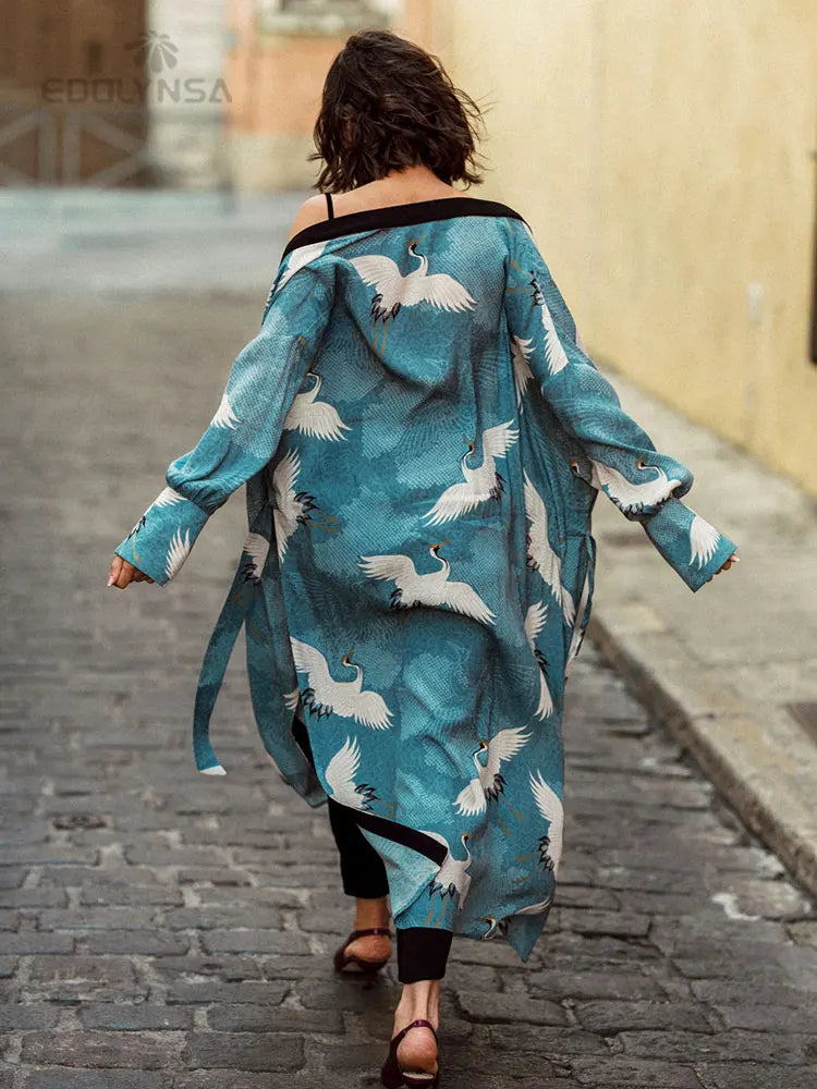 Embroidery Kaftan Beach Tunic Beach Cover up Saida de Praia Swimsuit Women Bikini cover up Pareo Sarong Beachwear Q882