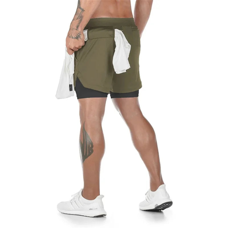 Men's Multi-Pocket Shorts Fitness Sports Shorts Casual Beach Workout Lined Tight Shorts Daily Style