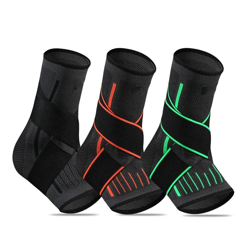 Adjustable Ankle Support Compression Ankle Brace Protector for Running Soccer Basketball Nylon Knitted Bandage Ankle Strap