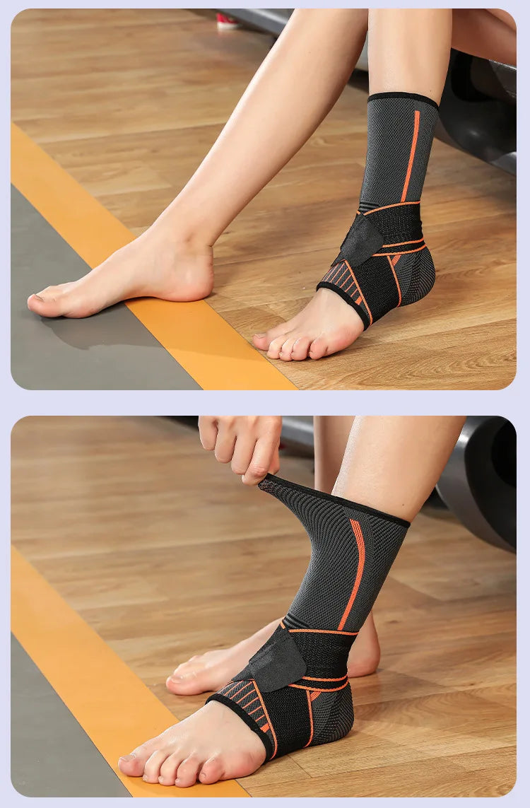 Adjustable Ankle Support Compression Ankle Brace Protector for Running Soccer Basketball Nylon Knitted Bandage Ankle Strap