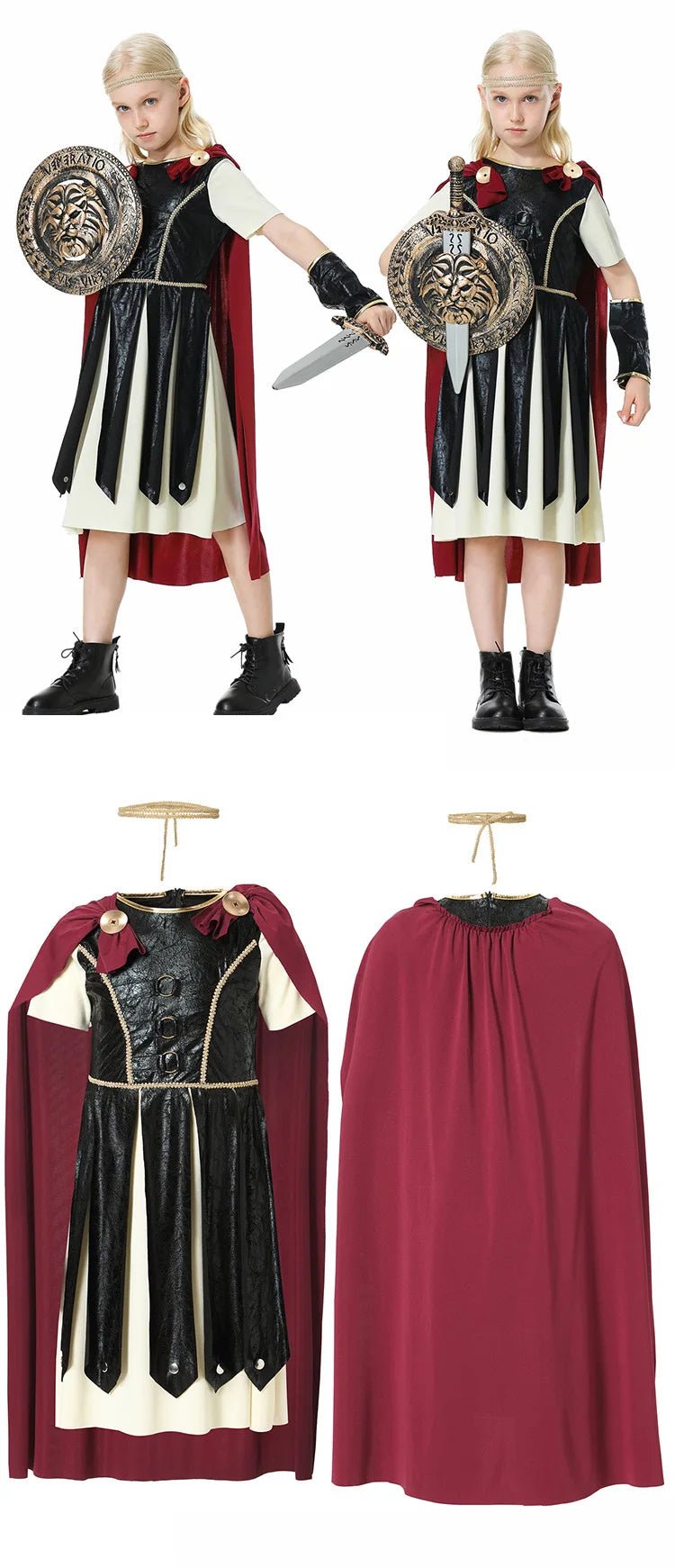 Sparda Soldier Cosplay Costume Halloween Family Set Festival Outfit Fancy Roman Gladiators Playsuit For Adult Kid Carnival Party