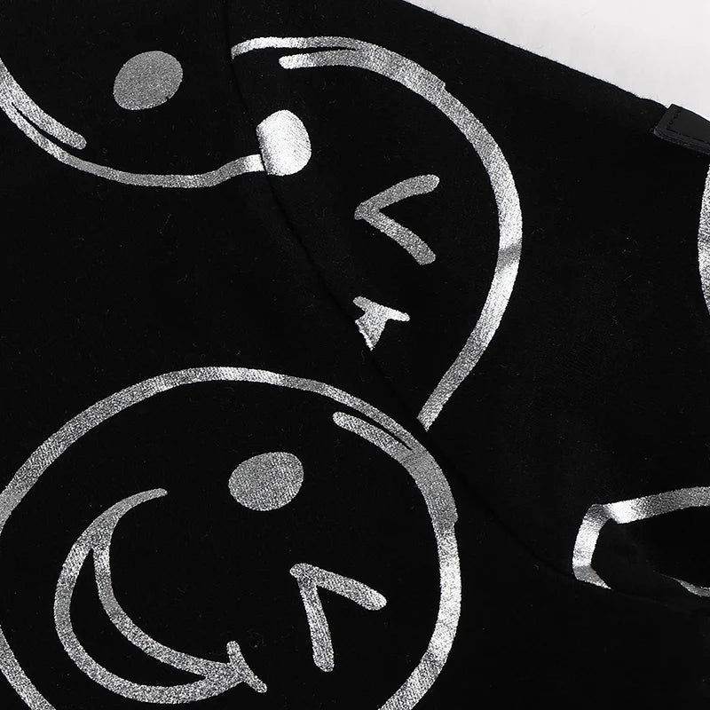 AA-kids boy summer spring fashion clothes 2pcs set cotton long sleeve and short sleeve 2pcs clothes set smile print black set