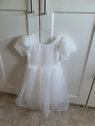 Girls White Cake Layers Dresses Kids Pull Sleeve Elegant Party Wedding Birthday Tutu Princess Vestidos Children Summer Clothes