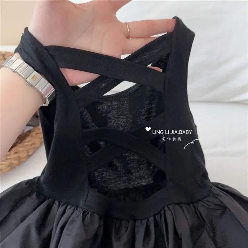 Girls Casual Dresses Back Hollowing Sleeveless Dress Toddler Girl Clothes Summer Dress Chinese Traditional Dress for Girls