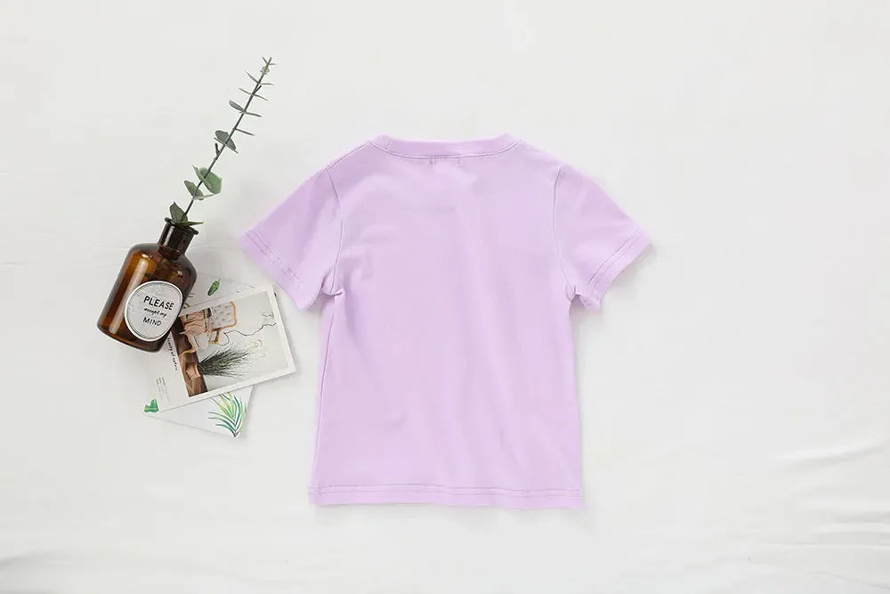 2-7T Toddler Kid Tshirt Summer Cotton Baby Boy Girls Clothes Short Sleeve Tee Top Casual Infant T Shirt Childrens Outfit